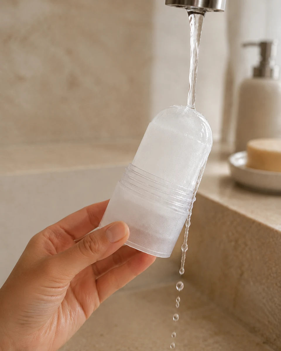 Paso 1: humedecer la piedra de alumbre con agua
