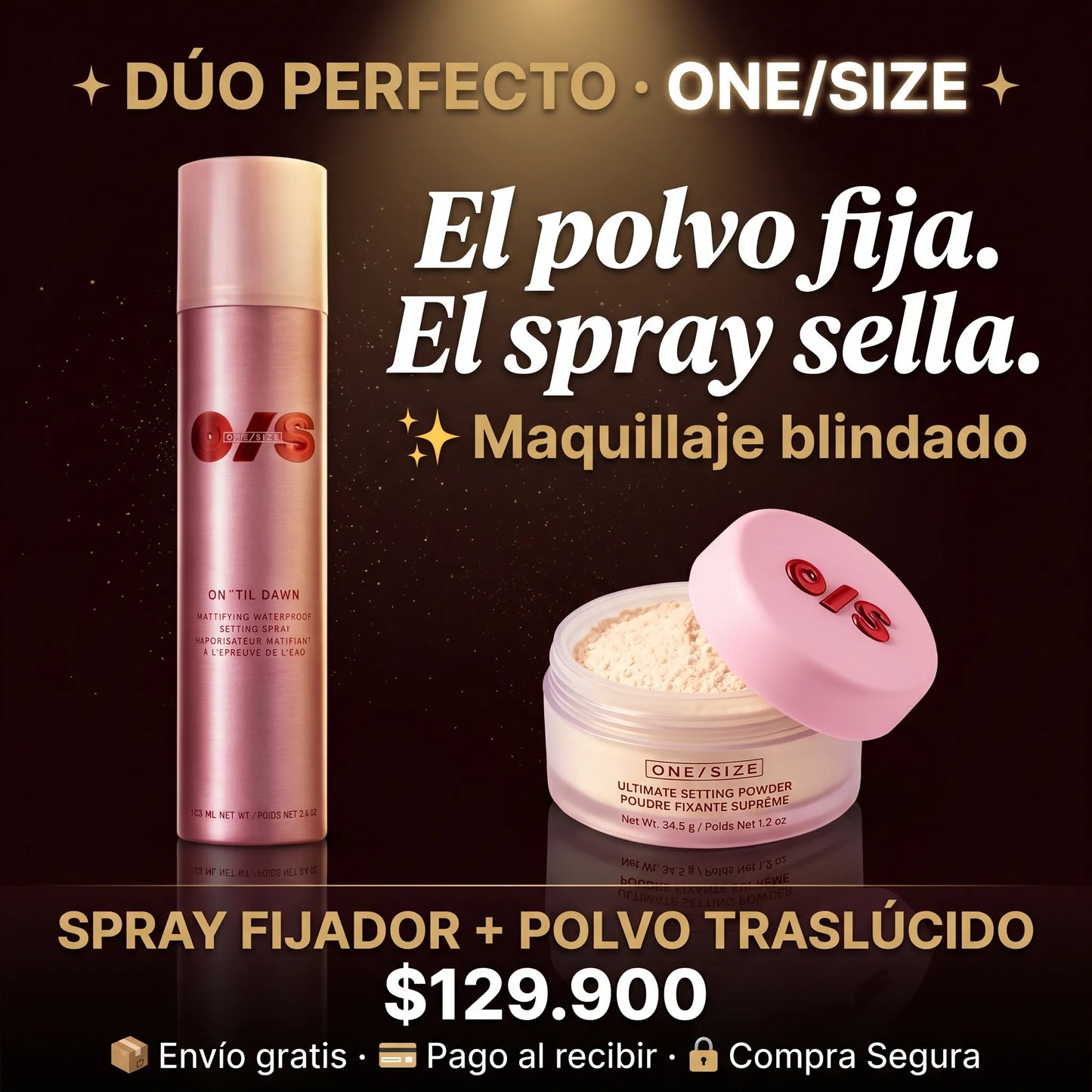 DUO SPRAY FIJADOR DE MAQUILLAJE + POLVO TRANSLUCIDO