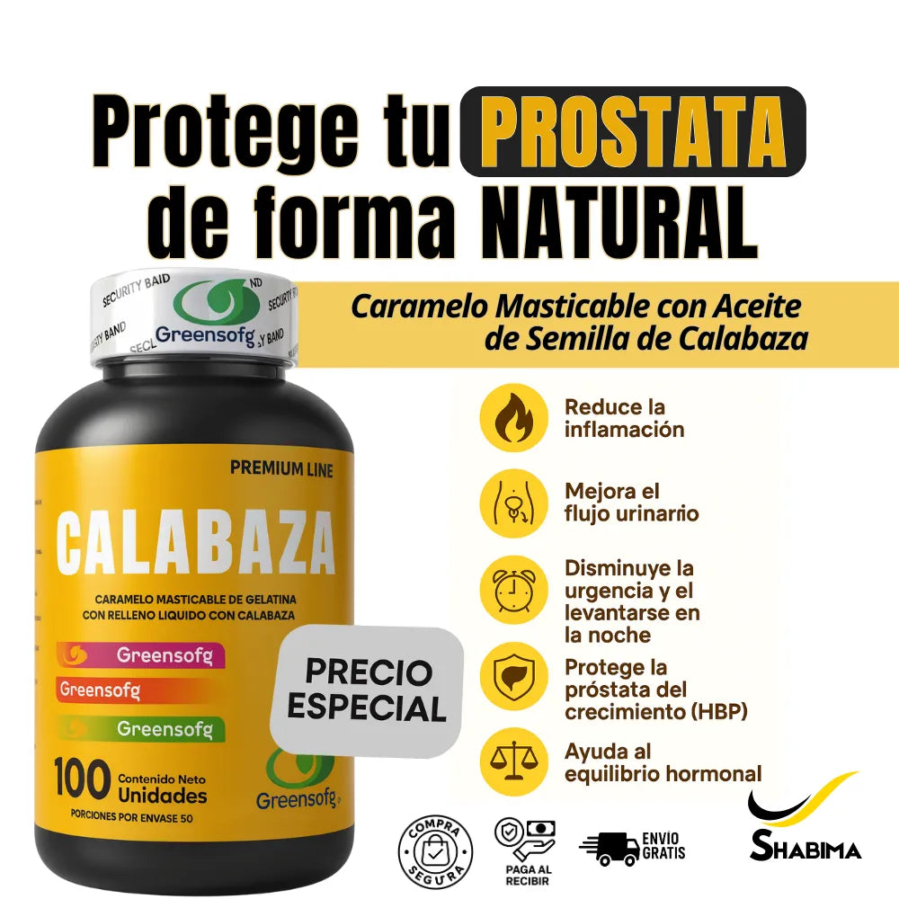 Caramelo Masticable con Aceite de Semilla de Calabaza