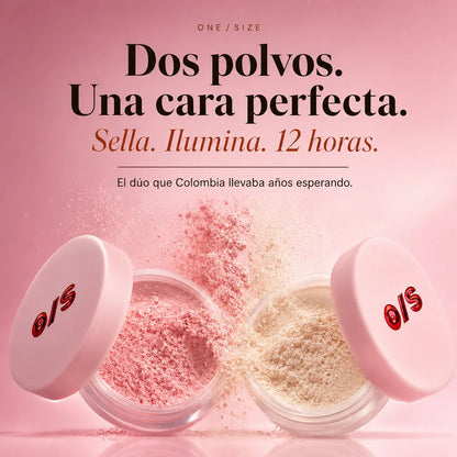 ONE/SIZE Dúo Polvos Pink y Translúcido — Sella e Ilumina 12 Horas